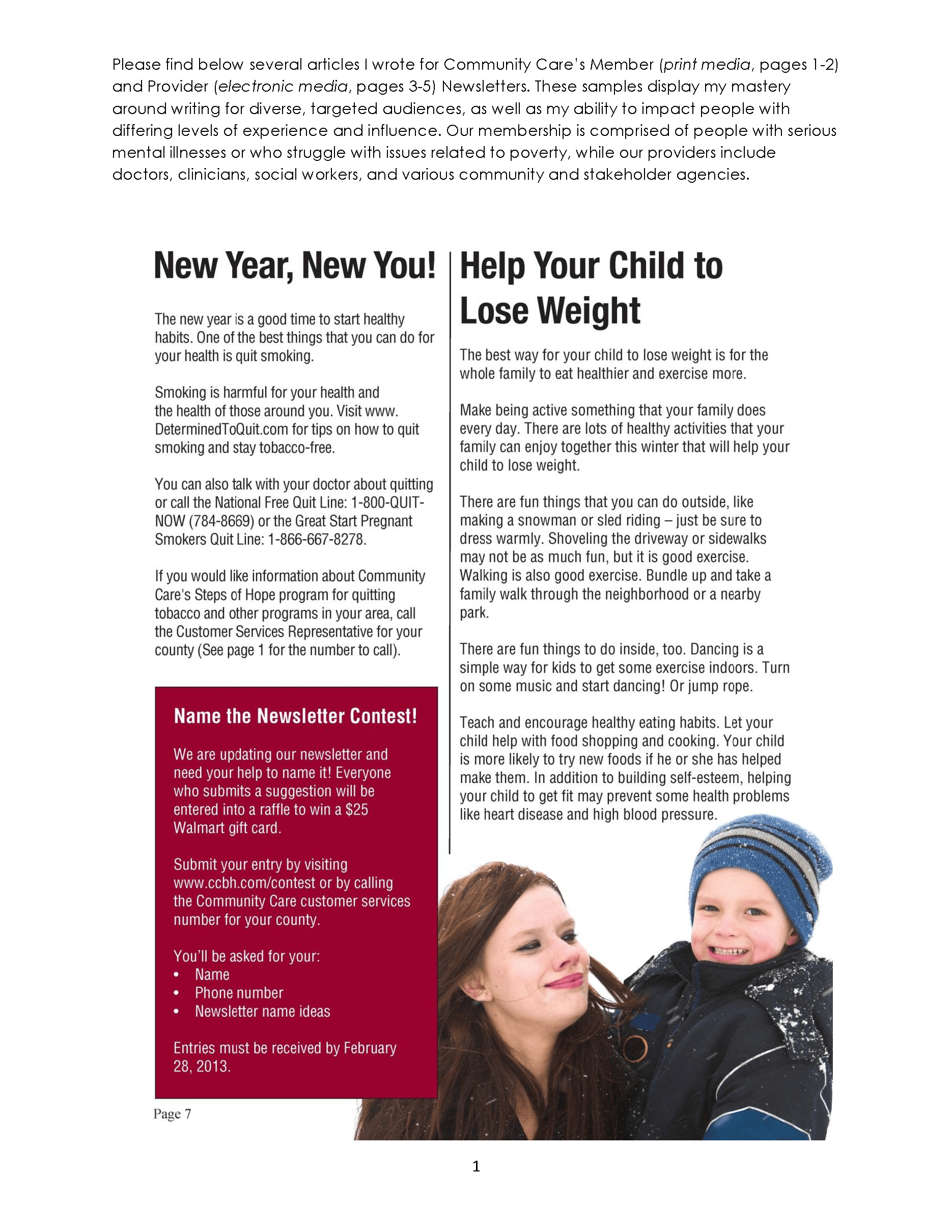 Liz McLaughlin Community Care Newsletter Articles Sample_Page_1