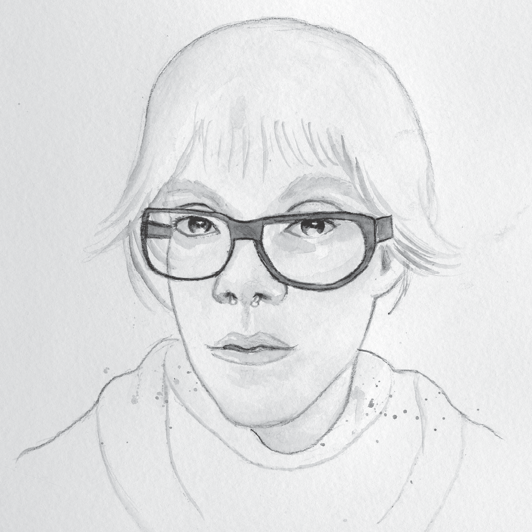 Pencil drawing of Liz McLaughlin from Forbes & Fifth